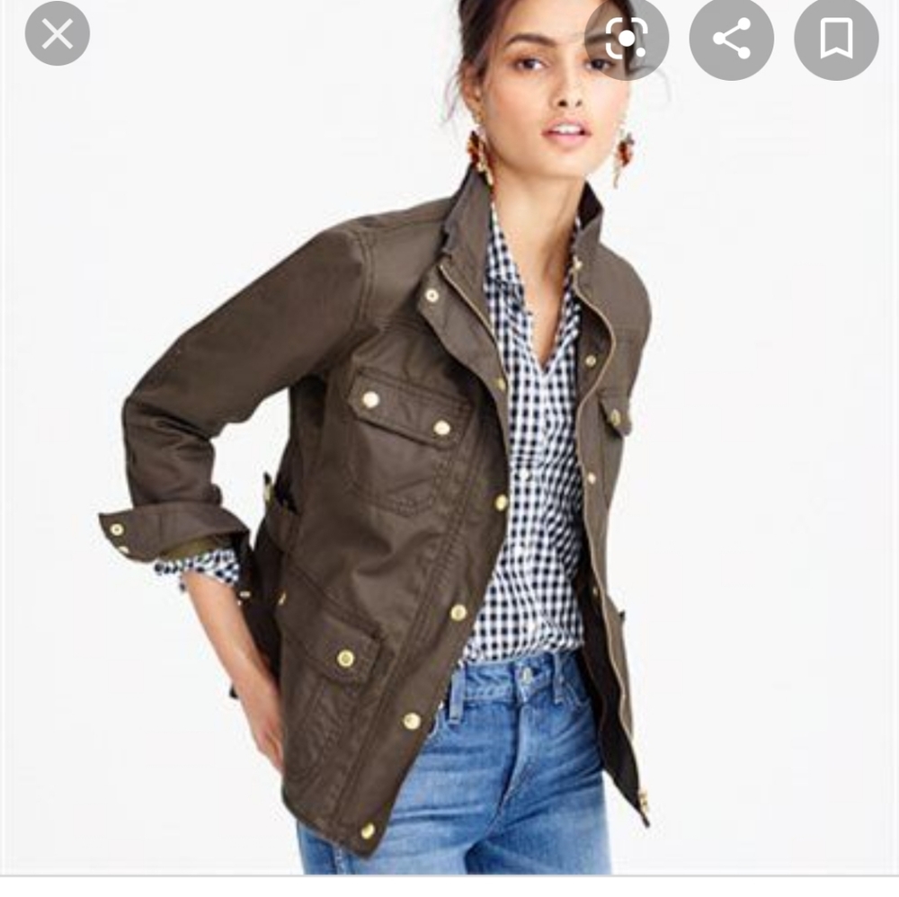 J crew downtown field utility jacket olive